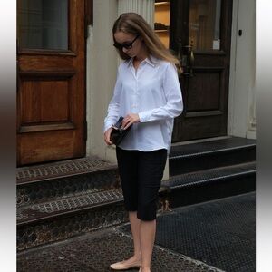 Asket the lyocell shirt white button down collared small